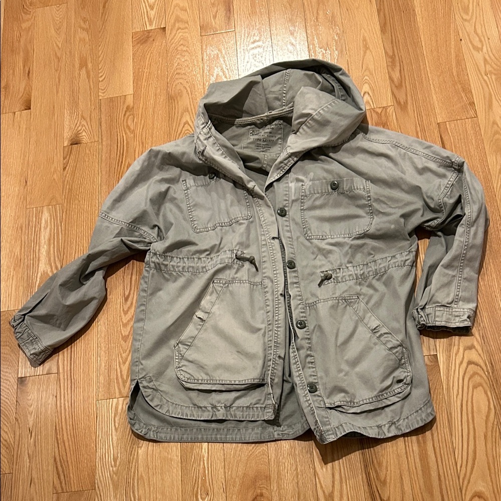 Women’s American Eagle outfitters oversized s bleached khaki Hooded Jacket